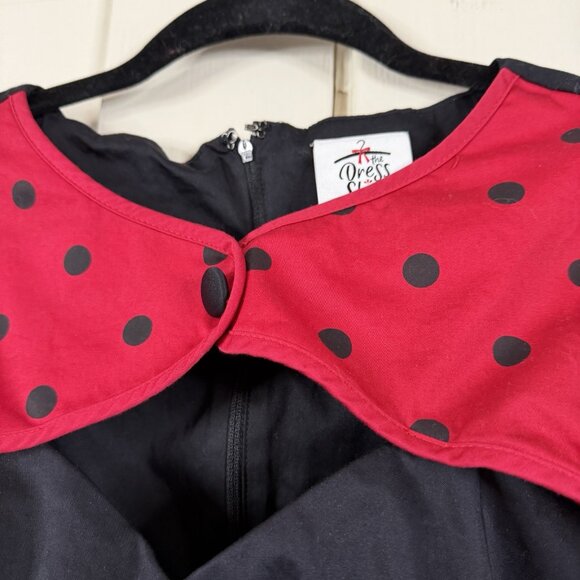 Disney Minnie Mouse Polka Dot Dress By The Dress Shop M Medium Pockets Cotton - Picture 3 of 11